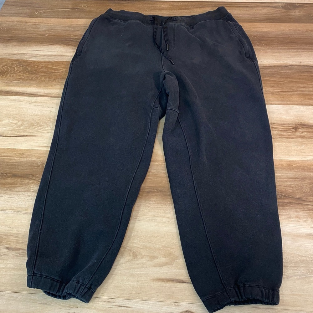 Lululemon Mens City Sweat Joggers Large Sweatpants Black LM5AVSS Drawstring